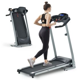 FYC Folding Treadmill for Small Apartment;  Electric Motorized Running Machine for Gym Home;  Fitness Workout Jogging Walking Easily Install;  Sp (Color: Silver)